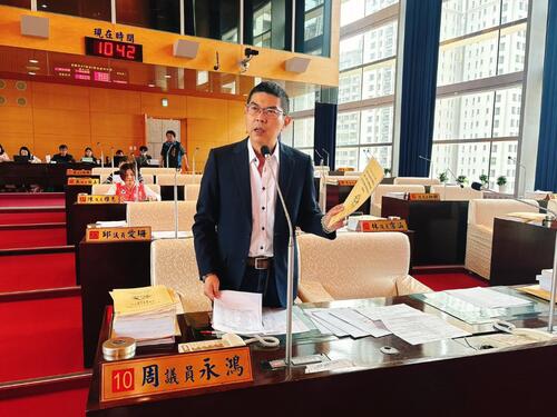 1150607周永鴻：藍線預算八年暴增千億無法開工 還要再追加千億 中市府捷工局：中捷藍線朝2034完工推進 經費依細設成果送中央審議爭取補助示意圖