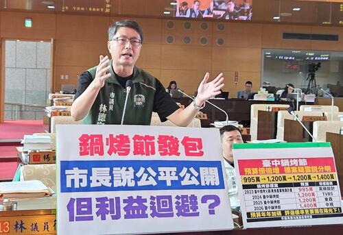 1150818林德宇議員質疑鍋烤節案發包採購：中市府有無做到利益迴避 經發局長：盧秀芳不是我妹妹 不用利益迴避 採購案依法辦理 符合資格皆可投標示意圖