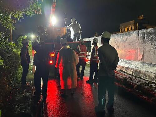 1150829跨縣市救災不停歇 中市支援高雄鼓山、梓官現地抽水示意圖