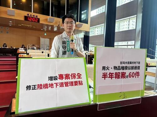 1150924特定街友堆置大量私人物品、烤雞、點香煙霧瀰漫 中市議員黃守達要求建設局建立「公共空間專案保全」示意圖