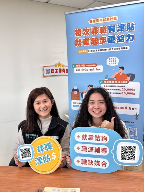 1150203最高4.8萬元補助！中彰投分署推動「支援青年就業計畫」陪伴初次尋職青年加速就業力示意圖