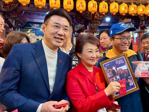 1150217韓國瑜聲明國防預算優先審議 盧秀燕市長大年初一偕同「台中姐弟」參拜：支持國防預算示意圖