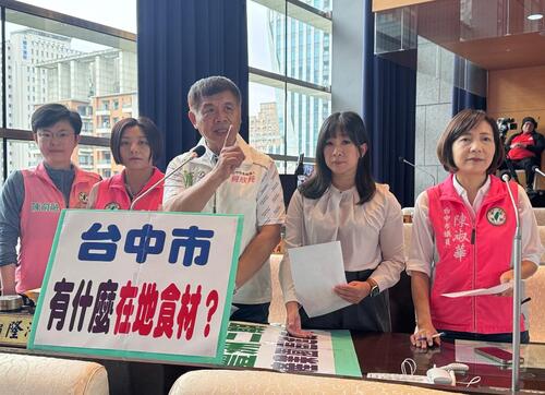 1150416台中校園午餐喊在地化卻只剩「菇類」？ 蕭隆澤批政策落空 農業局：持續與農會協調 逐步擴大在地農產品進入校園午餐的比例示意圖