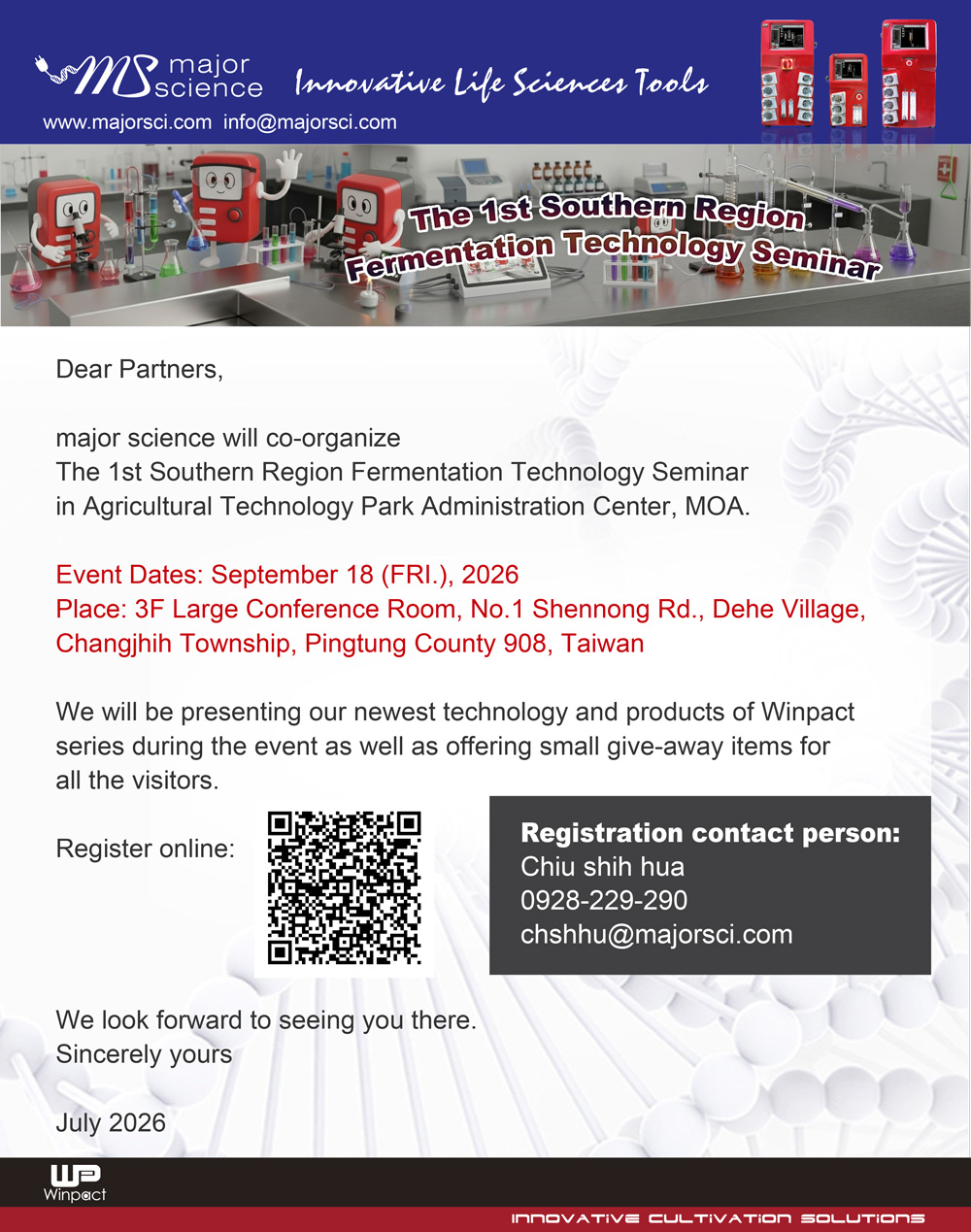 The 1st Southern Region Fermentation Technology Seminar in Agricultural Technology Park Administration Center, MOA.