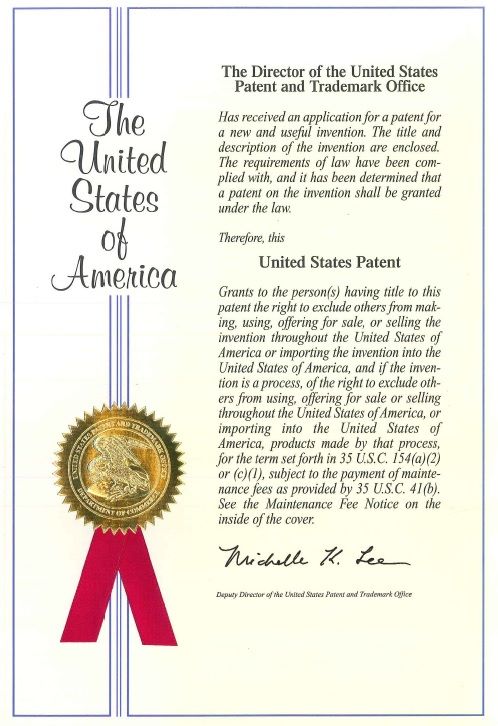 2015-03-09: 恭喜勗連科技C1金屬產品取得美國專利證書