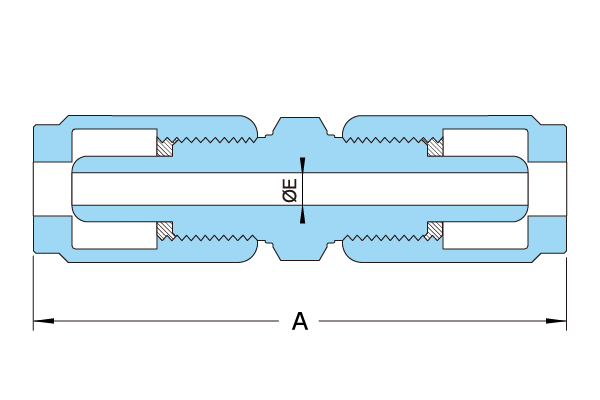 PTFE EH-TYPE 接頭結構尺寸圖