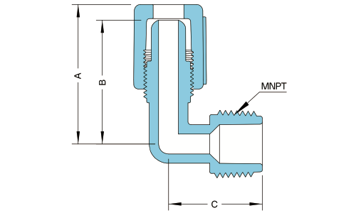 PFA Male NPT Elbow Fitting