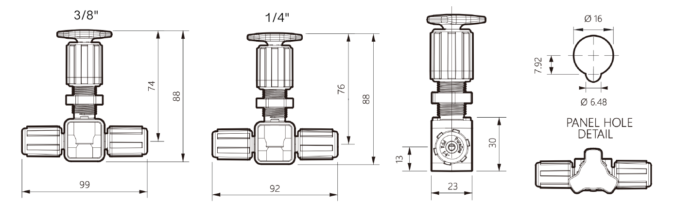 PFA 針閥—高純度氟素樹脂閥，適用半導體與超純水管路