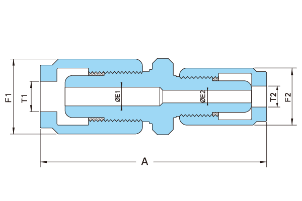 高壓型 PTFE REH-TYPE 異徑接頭尺寸圖