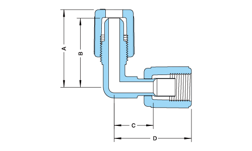 PFA 變徑省空間彎接頭 PFA Compact Reducing Elbow Fitting
