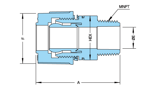 PFA Male NPT Connector Insert Type示意圖