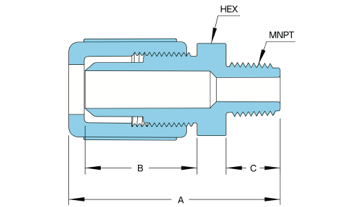 PFA Male NPT Connector示意圖