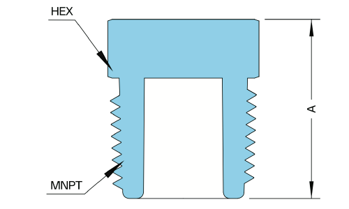 PFA NPTオスプラグ示意圖