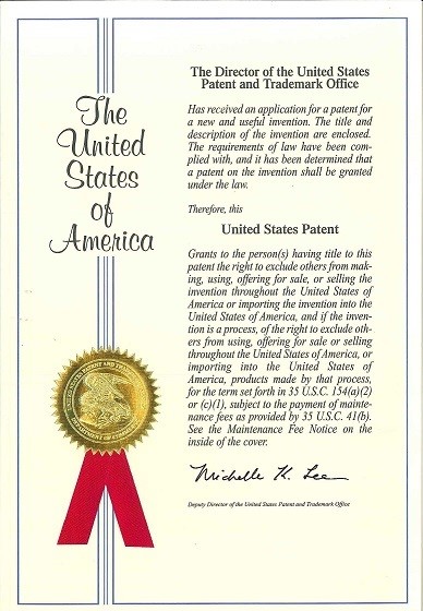 2014-09-30: Congratulations! GT Contact Push Lock has acquired U.S. Patent