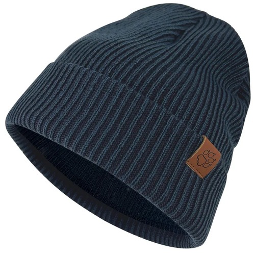 細直紋雙層針織保暖帽 毛帽『深藍』示意圖