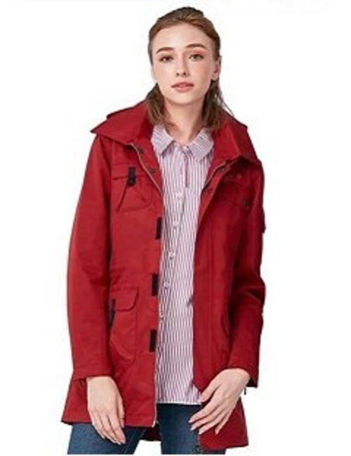 女 Sympatex 防風防水透氣外套 長版修身 單件式『紅色』示意圖
