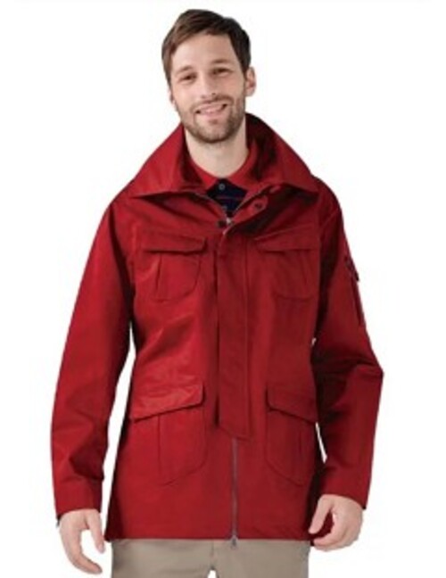 男 Sympatex 防風防水透氣外套 長版 單件式『紅色』示意圖