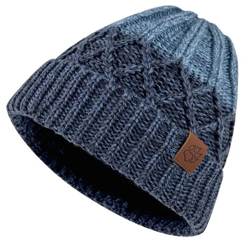 漸層立體針織紋內刷毛保暖帽 毛帽『牛仔藍』示意圖