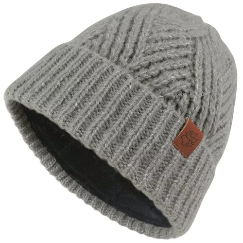 交叉針織紋內刷毛保暖帽 羊毛帽『岩灰』示意圖