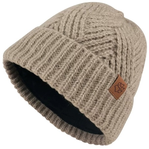 交叉針織紋內刷毛保暖帽 羊毛帽『棕』示意圖