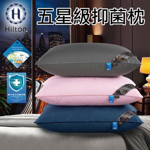 9/1~9/30限期特價【Hilton 希爾頓】五星級高彈蓬鬆大金銀離子枕/3色/二入組(B0048-SP)示意圖