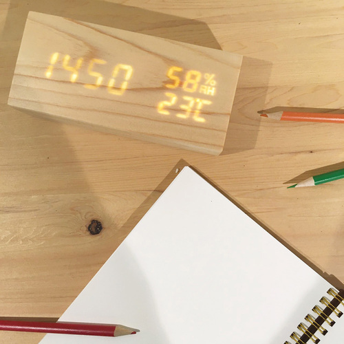 檜木LED時計(小時計)示意圖