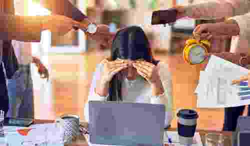 「職場壓力下的身心挑戰：我們如何自救？」示意圖