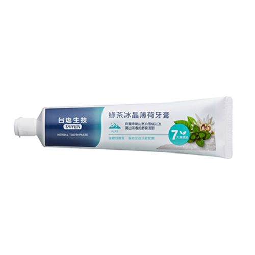 台塩綠茶冰晶薄荷牙膏示意圖