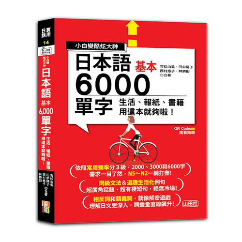 小白變酷炫大神 QR Code 朗讀 隨看隨聽 日本語基本6000單字-生活、報紙、書籍用這本就夠啦！（20K＋QR碼線上音檔）示意圖