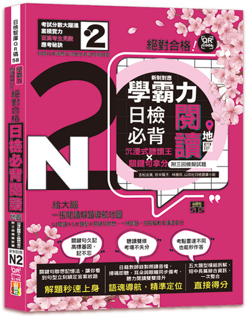 學霸力！日檢必背閱讀地圖N2！絕對合格！沉浸式聽讀王×關鍵句拿分(25K+QR線上音檔)示意圖
