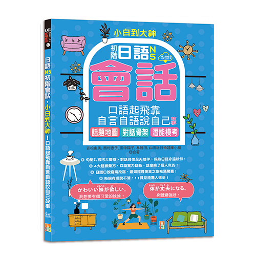 小白到大神：日語N5初階會話，口語起飛靠自言自語說自己故事——話題地圖、對話骨架、潛能模考（16K＋QR碼線上音檔）示意圖