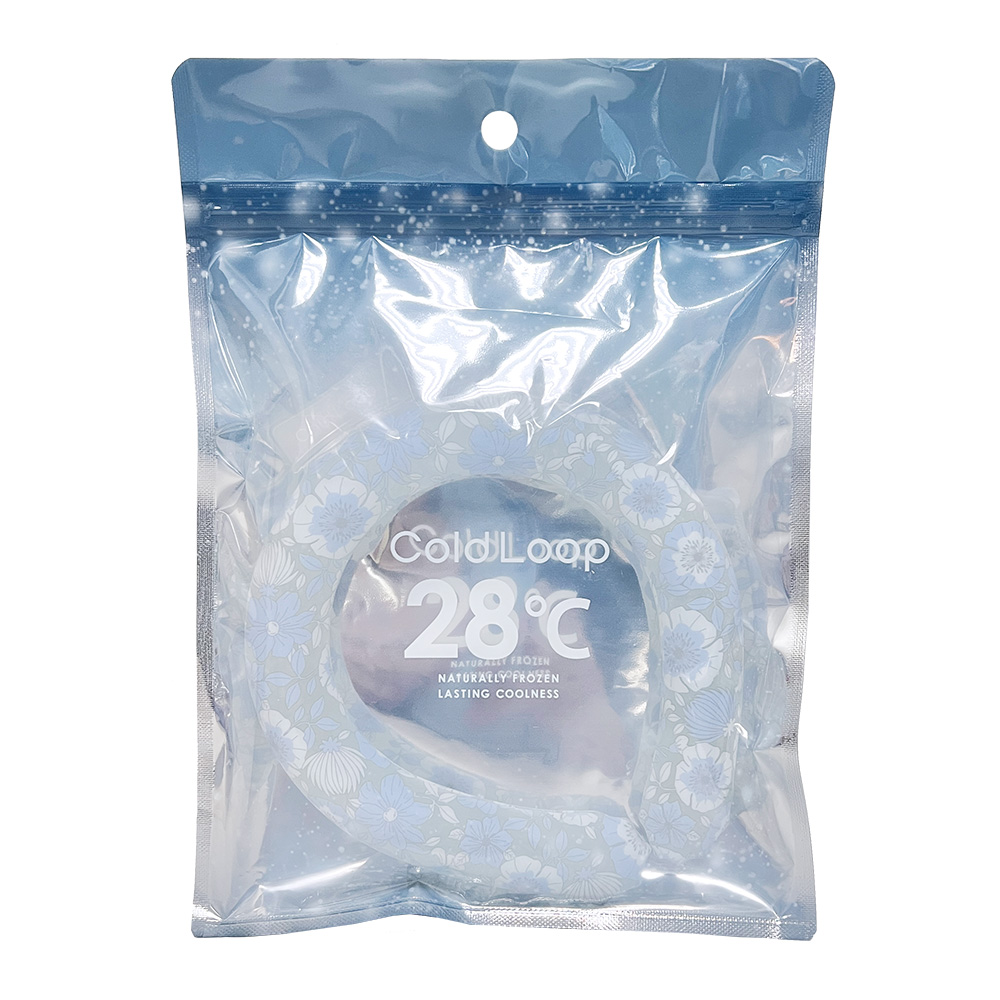 Santan涼感頸圈-花朵款藍色示意圖