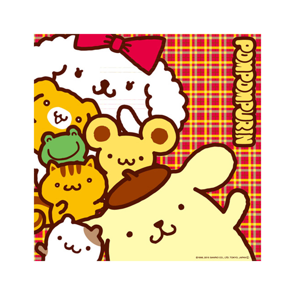 卡通手帕-布丁狗(紅黃格紋底)示意圖