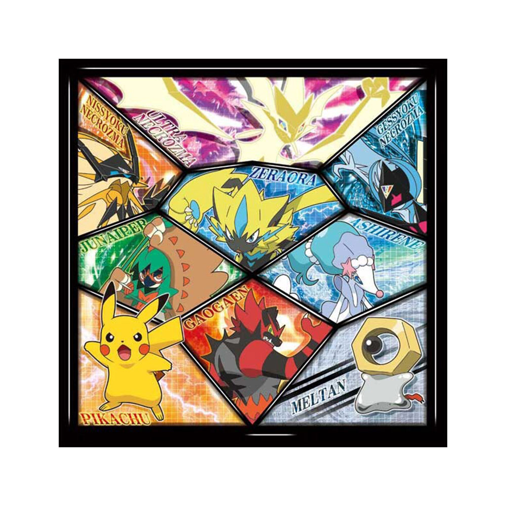 卡通手帕-寶可夢皮卡丘(太陽&月亮／黑色)示意圖