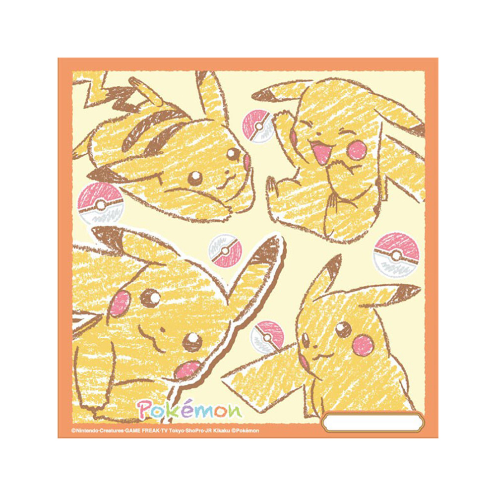 卡通手帕-皮卡丘(蠟筆風／橘色)示意圖
