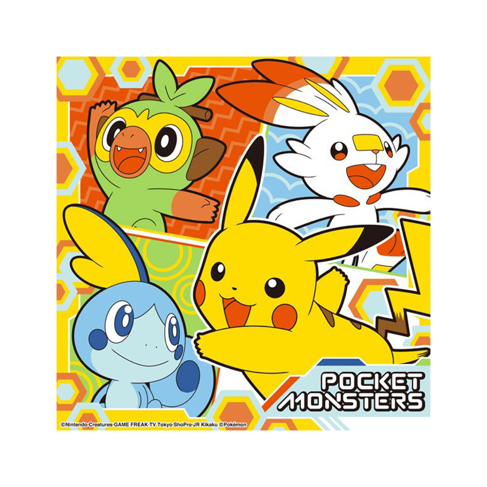 卡通手帕-寶可夢皮卡丘(劍&盾／黃底)示意圖