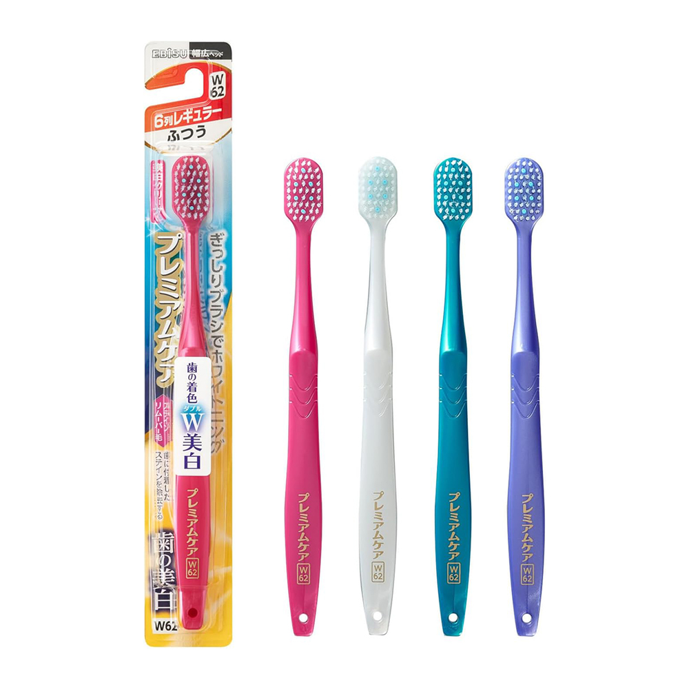EBiSU超纖細毛寬幅亮潔牙刷B-3607M(普通毛/圓頭/合色)示意圖