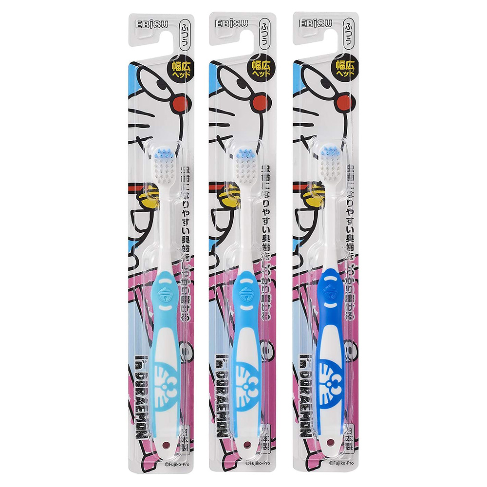 哆啦A夢寬幅薄頭牙刷(隨機色)示意圖