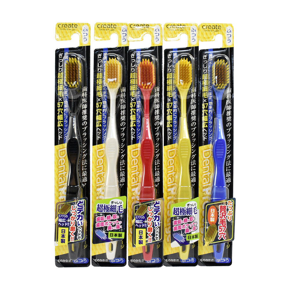 create 超纖細毛6列寬幅牙刷(合色／普通毛)示意圖
