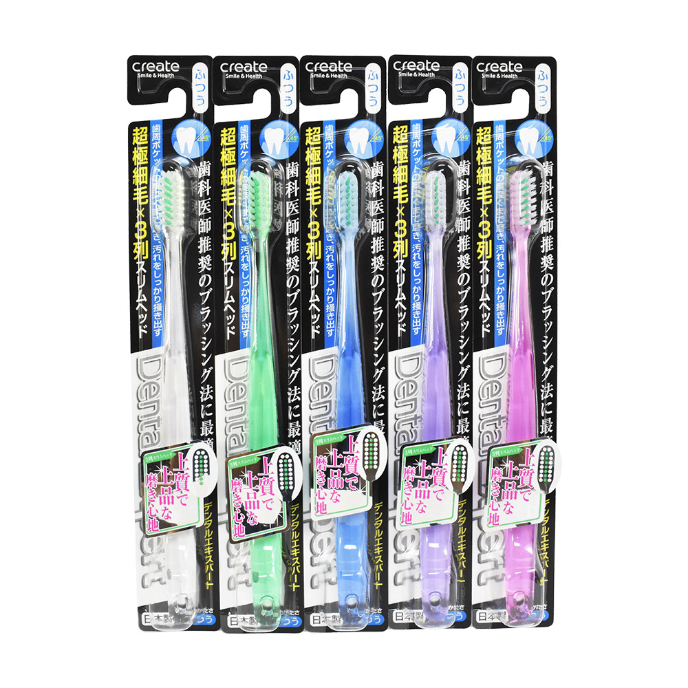 create 超纖細毛3列細頭牙刷(合色／普通毛)示意圖