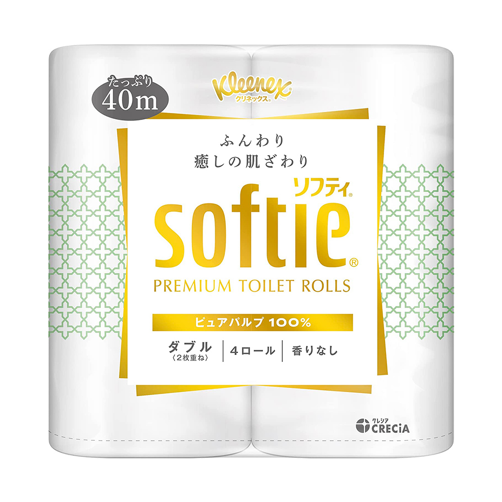 日本製紙 Crecia雙層滾筒衛生紙(極柔軟/4捲1袋)示意圖