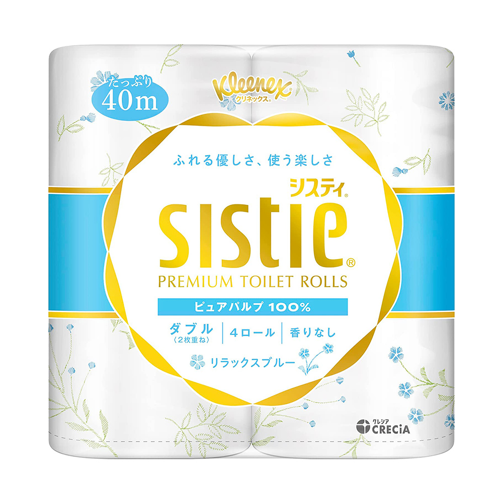 日本製紙 Crecia雙層滾筒衛生紙(藍色/4捲1袋)示意圖