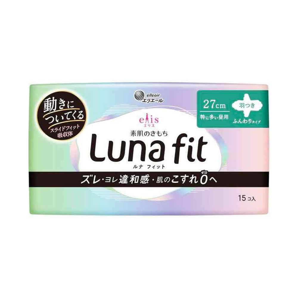 大王製紙elis純淨裸感蝶翼衛生棉-日用量多27cm(15枚入)示意圖