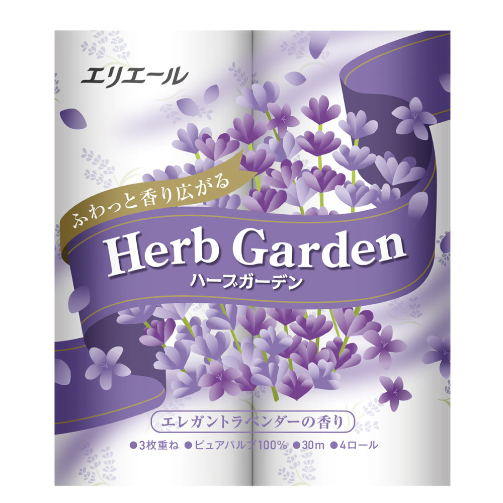 elleair草本花園滾筒衛生紙-薰衣草香(30m/4入)示意圖
