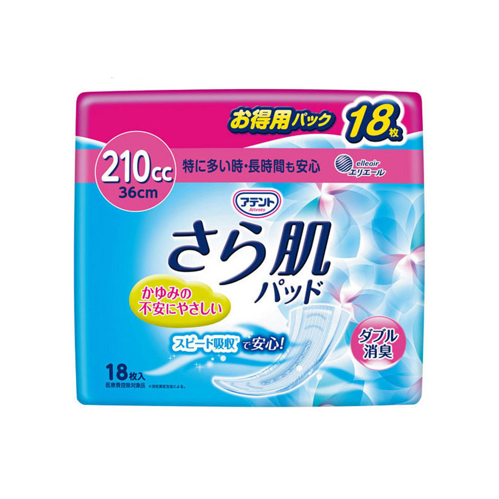 護理柔膚漏尿專用衛生棉-量特多型210cc/36cm(18枚入)示意圖