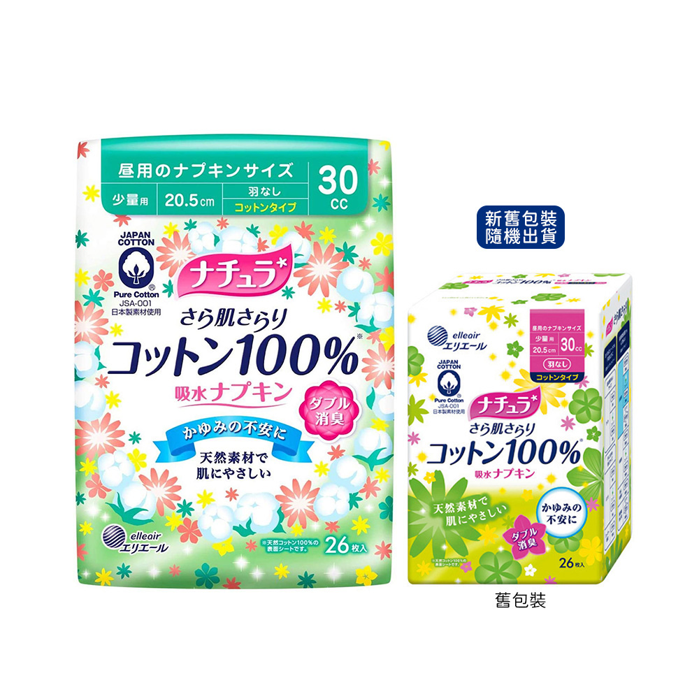 護理純棉漏尿專用衛生棉-少量型30cc/20.5cm(26枚入)示意圖
