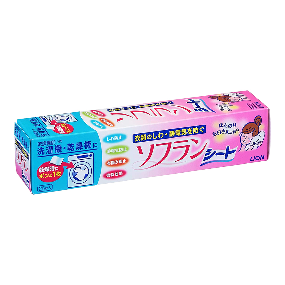 LIONSoflan烘衣柔軟片(25片入)示意圖