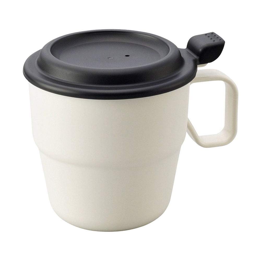 inomata可微波掀蓋式馬克杯360ml-象牙白示意圖