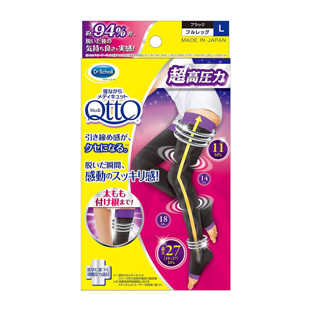 睡眠專用機能美腿襪L(加強型／腳跟襪型)示意圖