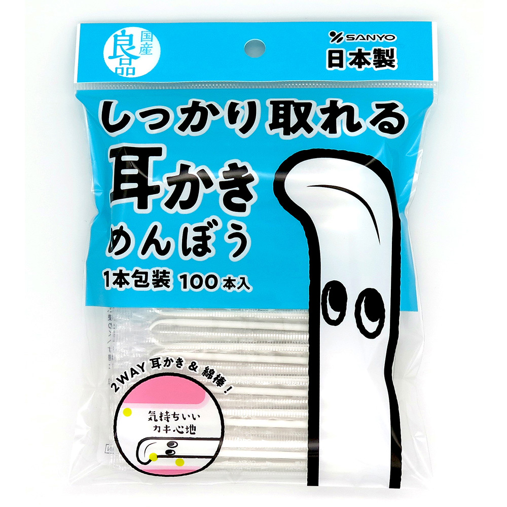 清潔棉花棒(附耳扒)100支入(袋裝)示意圖